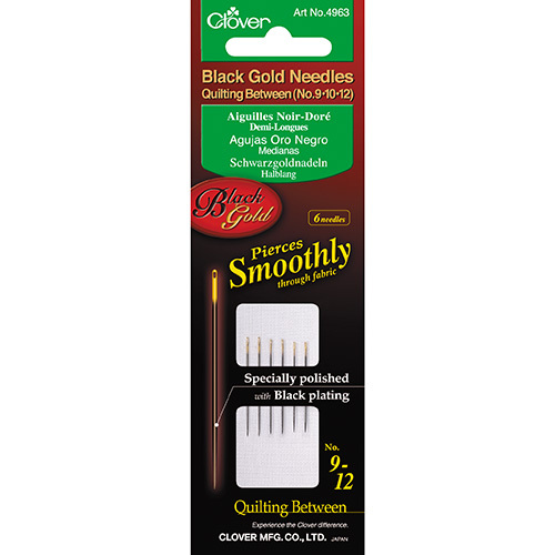 Clover Black Gold Quilting Betweens Sizes 9, 10 and 12