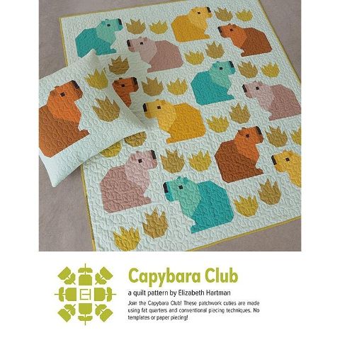Capybara Club - Printed Quilt Pattern by Elizabeth Hartman